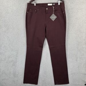 NEW J Hilburn Pants Mens 37x37 Burgundy Brushed‎ Twill 5 Pocket Unhemmed